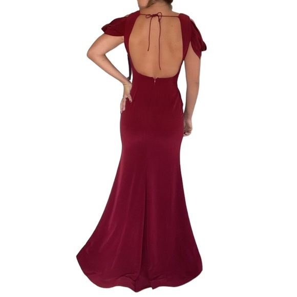 Jovani Burgundy Gown - Picture 2 of 6